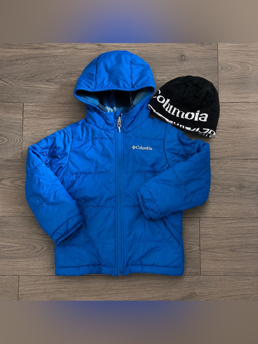 Columbia Kids Blue Hooded Puffer 6/7